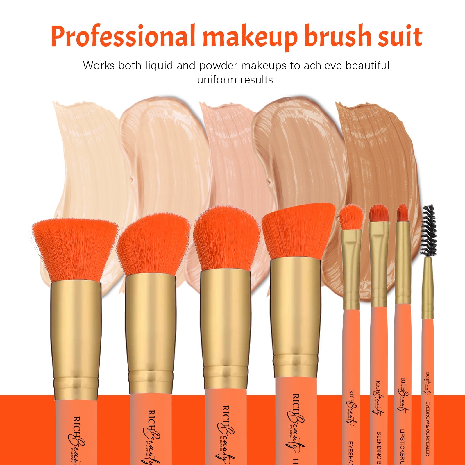 RICH BEAUTY 8 PCS BRUSH SET