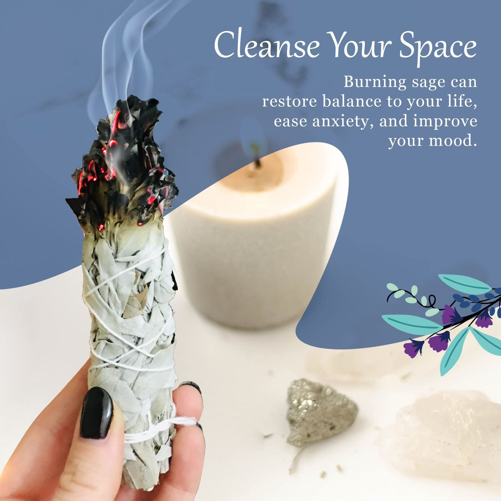 WHITE SAGE   Burn sage to Remove negativity